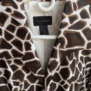 Investments Giraffe Print Open Front Blazer